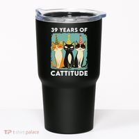 39 Years Of Cattitude 39th Birthday Cat Lover 39 Years Old Tumbler thumb 0