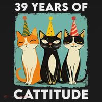 39 Years Of Cattitude 39th Birthday Cat Lover 39 Years Old Women's Tank Top thumb 5