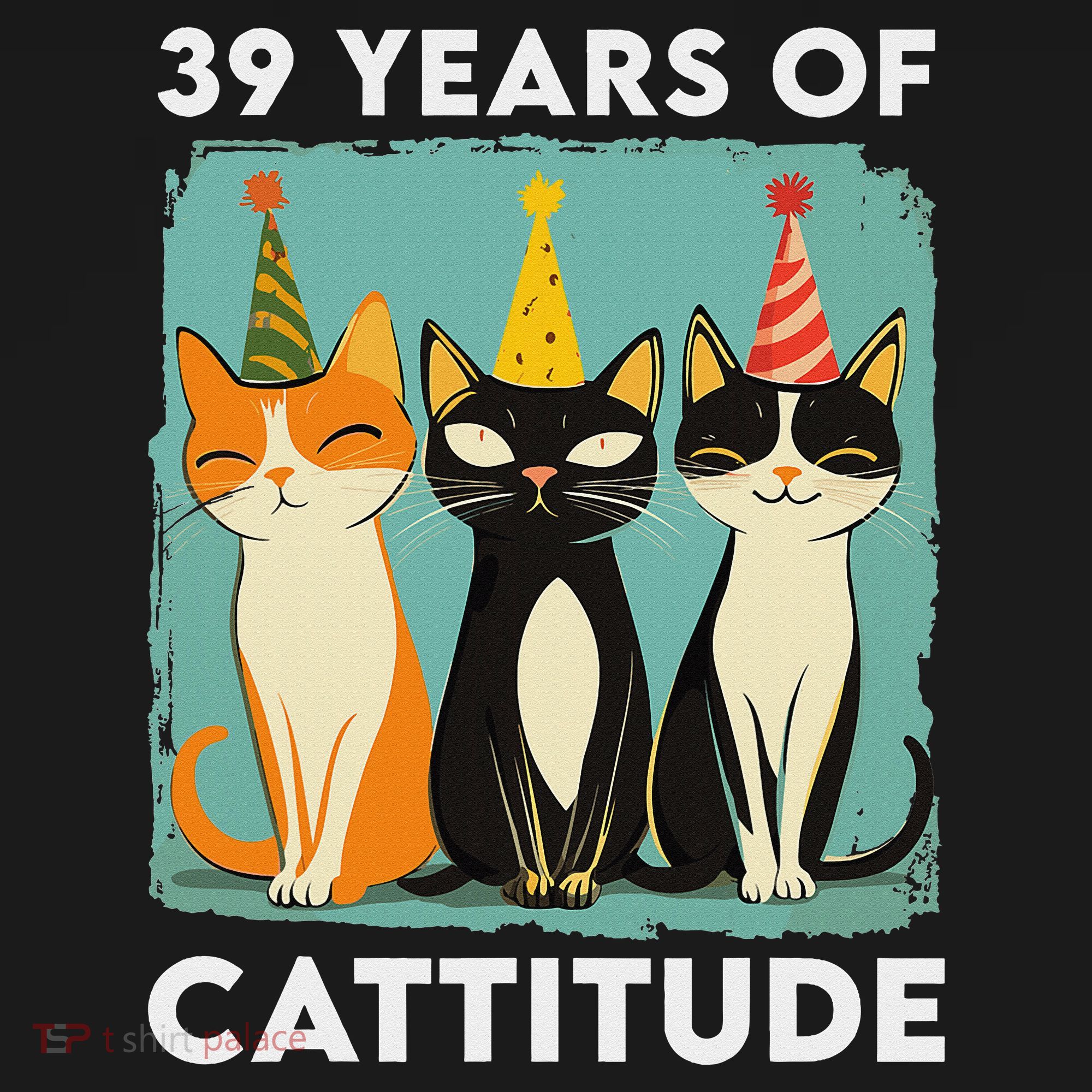 39 Years Of Cattitude 39th Birthday Cat Lover 39 Years Old Women's Tank Top