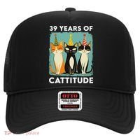 39 Years Of Cattitude 39th Birthday Cat Lover 39 Years Old Hat thumb 0