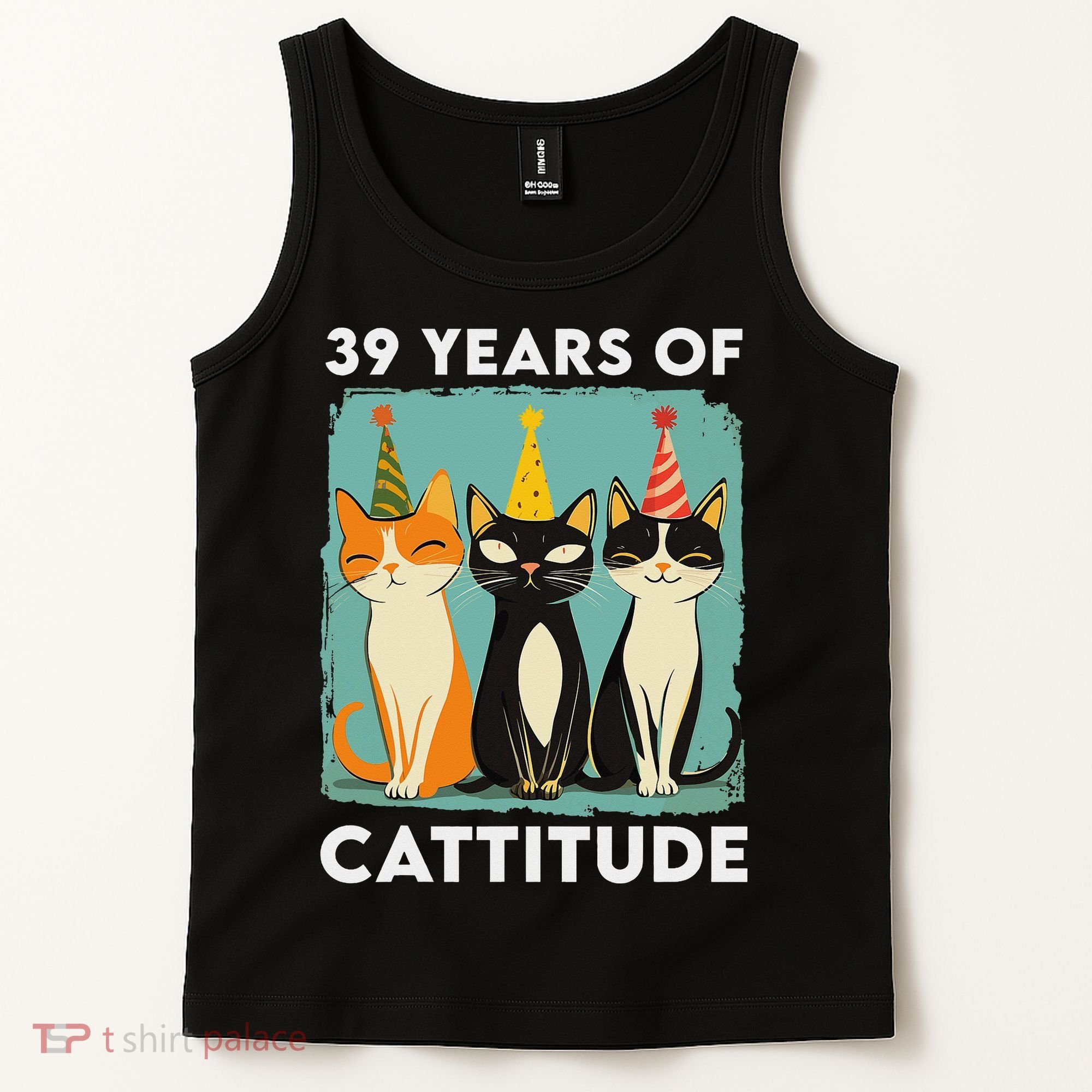 39 Years Of Cattitude 39th Birthday Cat Lover 39 Years Old Tank Top