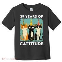 39 Years Of Cattitude 39th Birthday Cat Lover 39 Years Old Toddler T-Shirt thumb 0