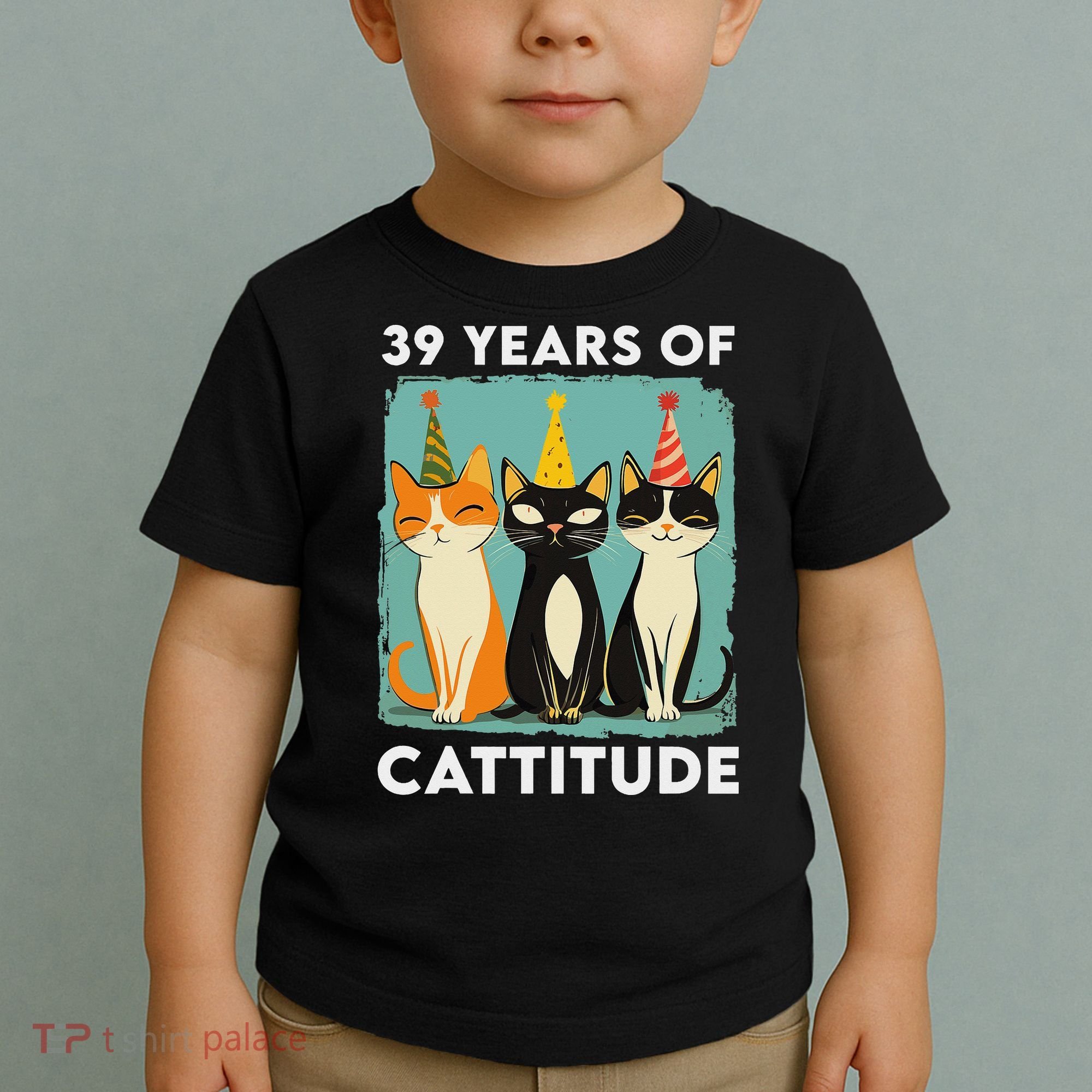 39 Years Of Cattitude 39th Birthday Cat Lover 39 Years Old Toddler T-Shirt