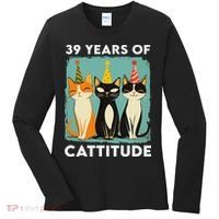 39 Years Of Cattitude 39th Birthday Cat Lover 39 Years Old Women's Long Sleeve Shirt thumb 0
