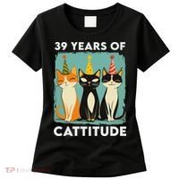39 Years Of Cattitude 39th Birthday Cat Lover 39 Years Old Women's T-Shirt thumb 0