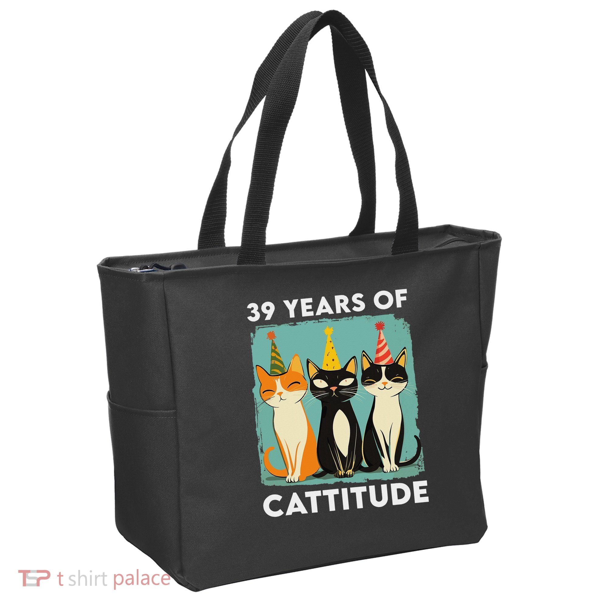 39 Years Of Cattitude 39th Birthday Cat Lover 39 Years Old Tote Bag