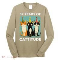 39 Years Of Cattitude 39th Birthday Cat Lover 39 Years Old Long Sleeve Shirt thumb 0