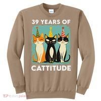 39 Years Of Cattitude 39th Birthday Cat Lover 39 Years Old Sweatshirt thumb 0