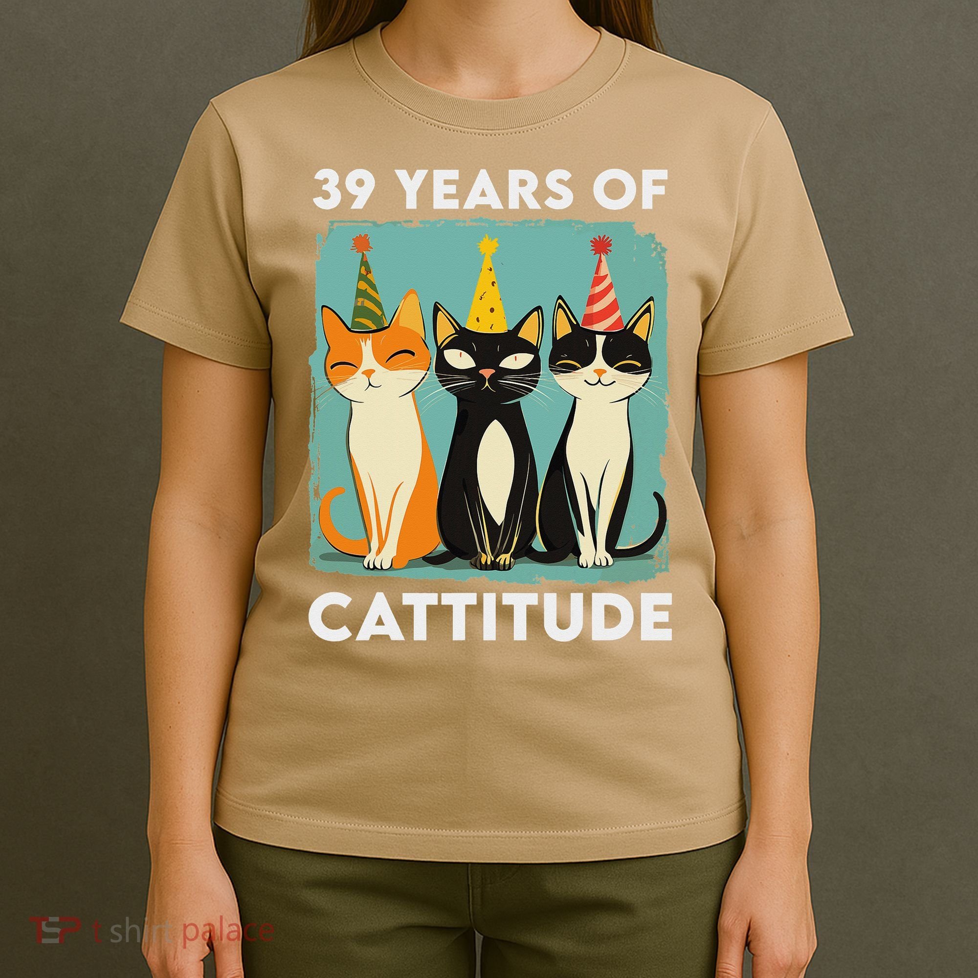 39 Years Of Cattitude 39th Birthday Cat Lover 39 Years Old T-Shirt