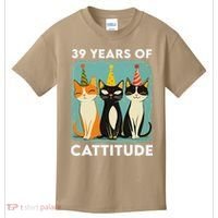 39 Years Of Cattitude 39th Birthday Cat Lover 39 Years Old Kids T-Shirt thumb 0