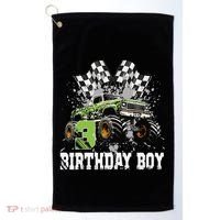 3 Year Old 3rd Birthday Boy Monster Truck Car Gift Golf Towel thumb 0