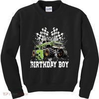 3 Year Old 3rd Birthday Boy Monster Truck Car Gift Kids Sweatshirt thumb 0