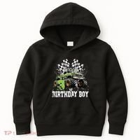 3 Year Old 3rd Birthday Boy Monster Truck Car Gift Kids Hoodie thumb 0