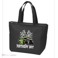 3 Year Old 3rd Birthday Boy Monster Truck Car Gift Tote Bag thumb 3