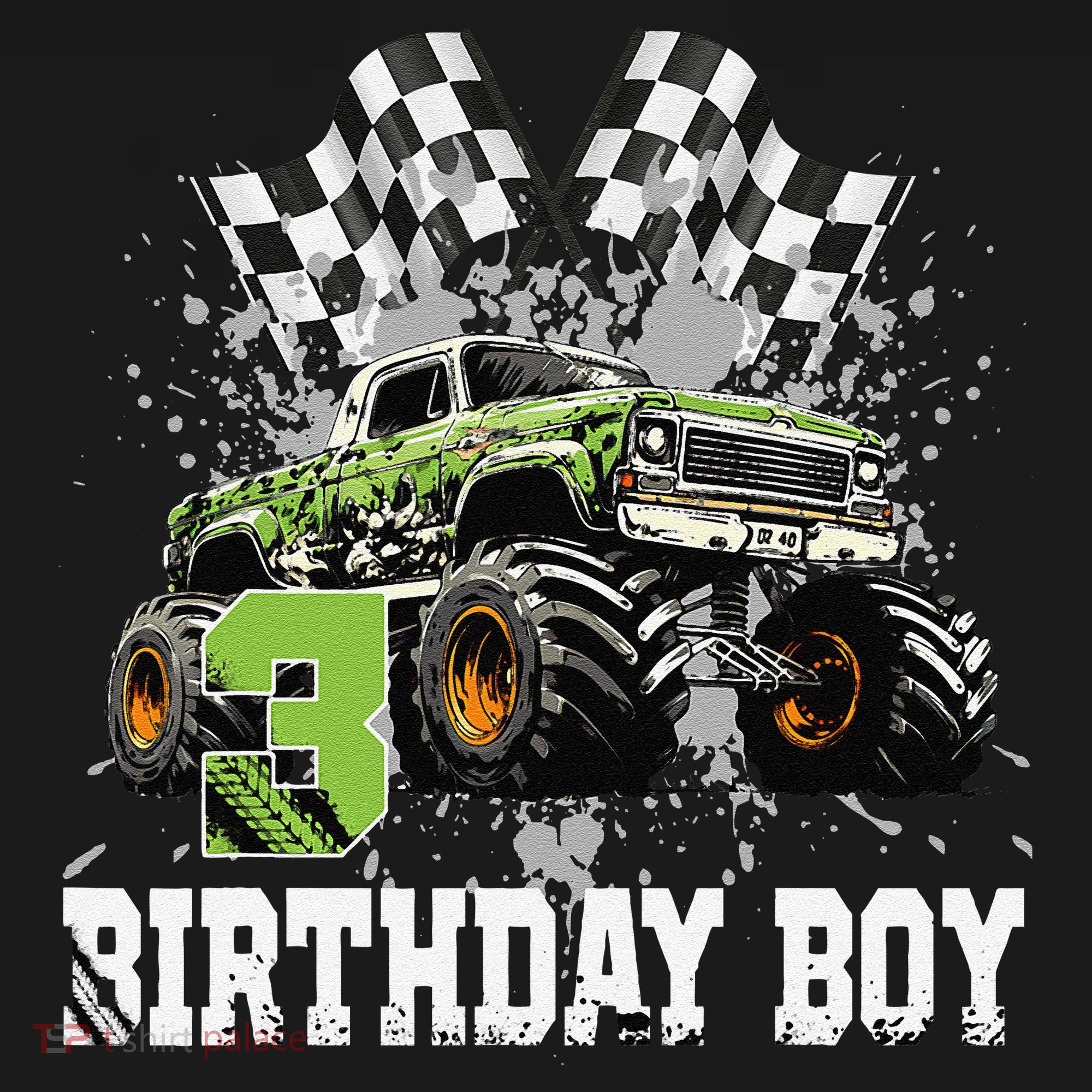 3 Year Old 3rd Birthday Boy Monster Truck Car Gift Tote Bag