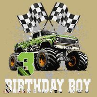 3 Year Old 3rd Birthday Boy Monster Truck Car Gift Button thumb 1