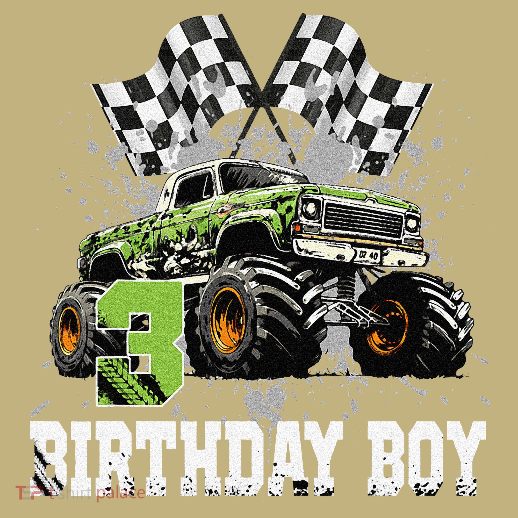 3 Year Old 3rd Birthday Boy Monster Truck Car Gift Mousepad