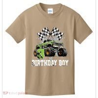 3 Year Old 3rd Birthday Boy Monster Truck Car Gift Kids T-Shirt thumb 0