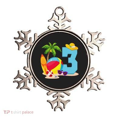 3 Year Old Beach Ball Pool Party Birthday Summer Vacation Ornament