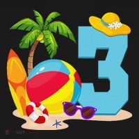 3 Year Old Beach Ball Pool Party Birthday Summer Vacation Ornament thumb 1