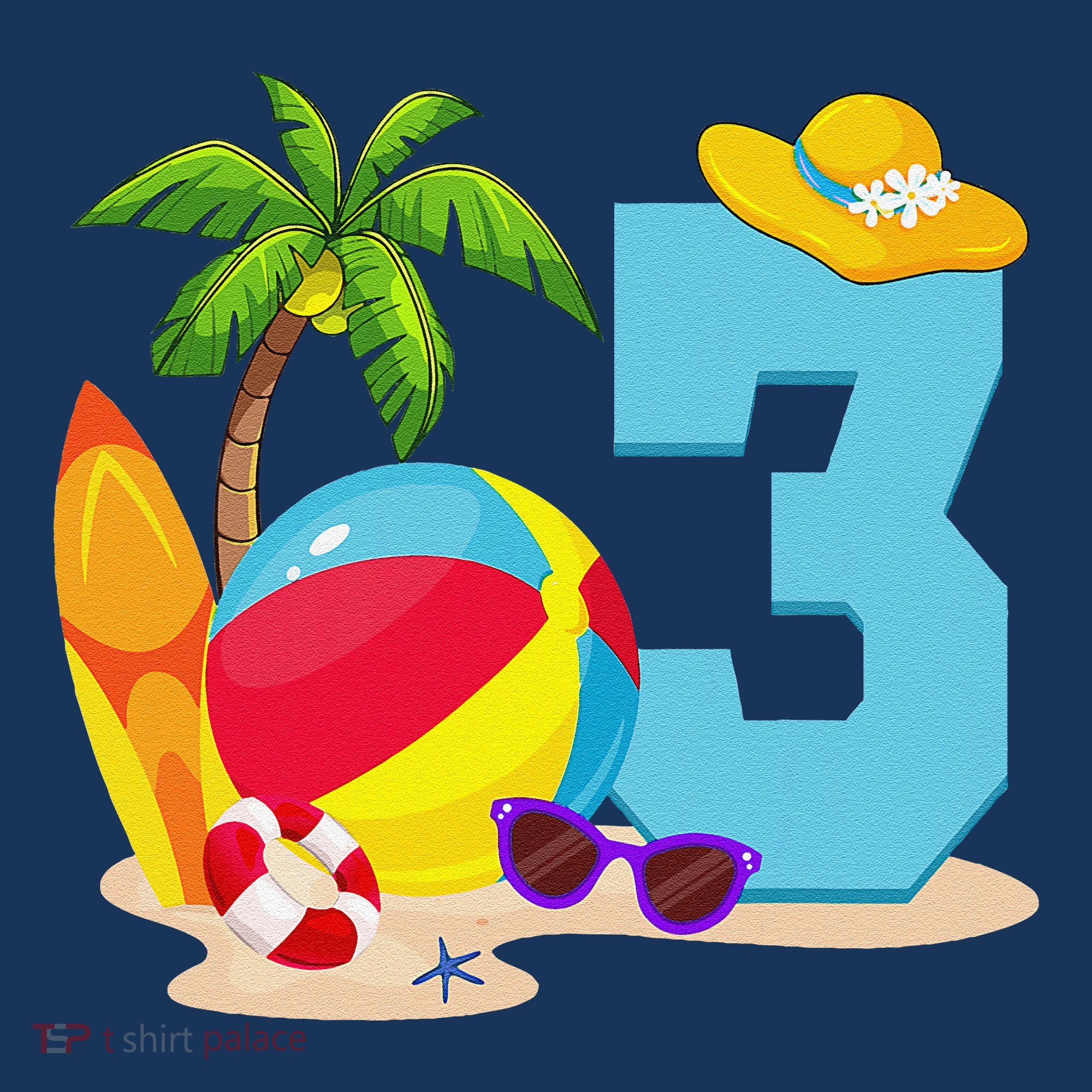 3 Year Old Beach Ball Pool Party Birthday Summer Vacation Mousepad