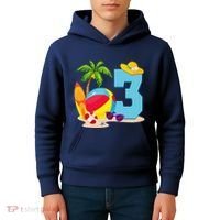 3 Year Old Beach Ball Pool Party Birthday Summer Vacation Kids Hoodie thumb 4