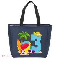 3 Year Old Beach Ball Pool Party Birthday Summer Vacation Tote Bag thumb 0