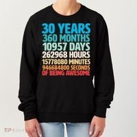 30 Years Of Being Awesome 30th Birthday Time Breakdown Women's Sweatshirt thumb 0
