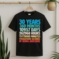 30 Years Of Being Awesome 30th Birthday Time Breakdown T-Shirt thumb 2