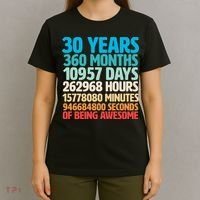 30 Years Of Being Awesome 30th Birthday Time Breakdown T-Shirt thumb 4