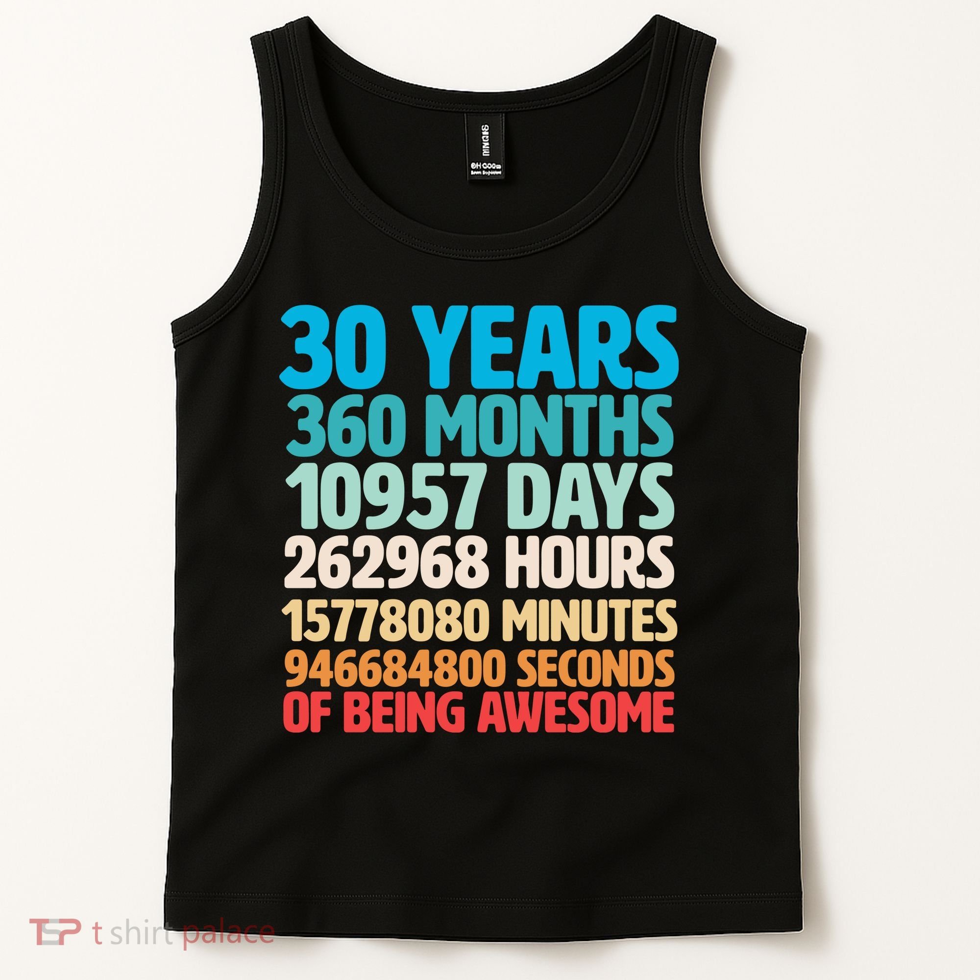 30 Years Of Being Awesome 30th Birthday Time Breakdown Tank Top