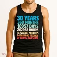 30 Years Of Being Awesome 30th Birthday Time Breakdown Tank Top thumb 3