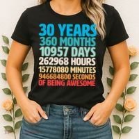 30 Years Of Being Awesome 30th Birthday Time Breakdown Women's T-Shirt thumb 2