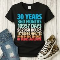 30 Years Of Being Awesome 30th Birthday Time Breakdown Women's T-Shirt thumb 3