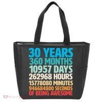 30 Years Of Being Awesome 30th Birthday Time Breakdown Tote Bag thumb 0