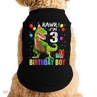 3 Year Old 3rd Birthday T Rex Dinosaur Doggie Tank thumb 0