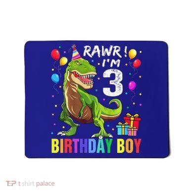 3 Year Old 3rd Birthday T Rex Dinosaur Mousepad