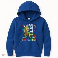 3 Year Old 3rd Birthday T Rex Dinosaur Kids Hoodie thumb 0