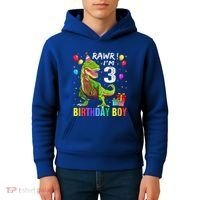 3 Year Old 3rd Birthday T Rex Dinosaur Kids Hoodie thumb 4