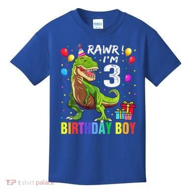 3 Year Old 3rd Birthday T Rex Dinosaur Kids T-Shirt