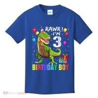 3 Year Old 3rd Birthday T Rex Dinosaur Kids T-Shirt thumb 0