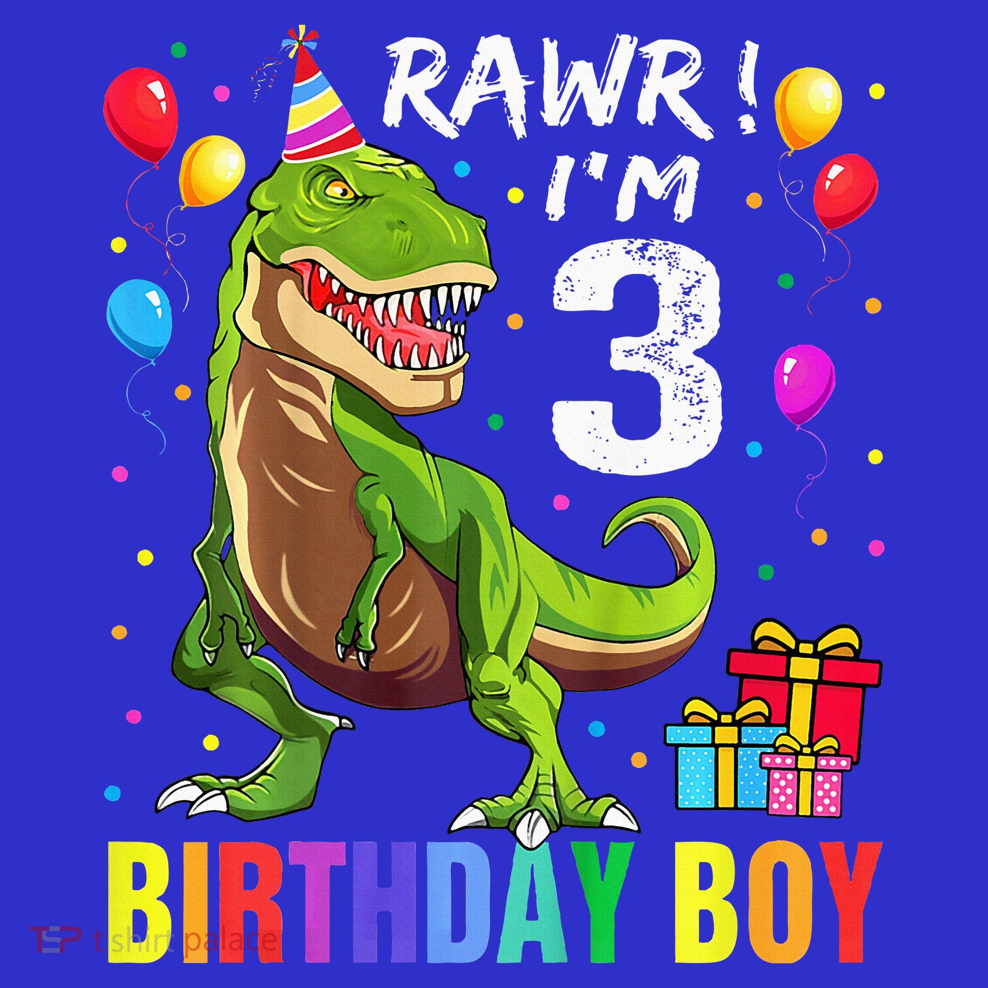 3 Year Old 3rd Birthday T Rex Dinosaur Tote Bag
