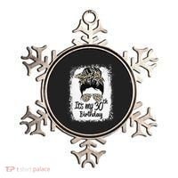 30 Years Old Messy Bun Leopard Its My 30th Birthday Ornament thumb 0