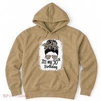 30 Years Old Messy Bun Leopard Its My 30th Birthday Hoodie thumb 0