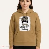 30 Years Old Messy Bun Leopard Its My 30th Birthday Hoodie thumb 5