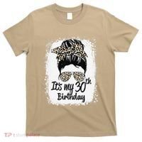 30 Years Old Messy Bun Leopard Its My 30th Birthday T-Shirt thumb 0
