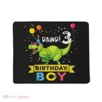 3 Year Old 3rd Birthday Boy T Rex Dinosaur Mousepad thumb 0