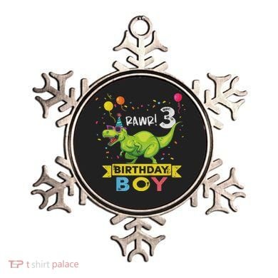3 Year Old 3rd Birthday Boy T Rex Dinosaur Ornament