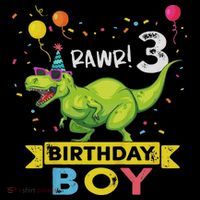 3 Year Old 3rd Birthday Boy T Rex Dinosaur Ornament thumb 1