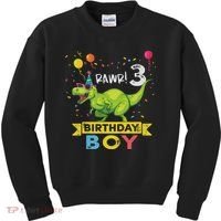 3 Year Old 3rd Birthday Boy T Rex Dinosaur Kids Sweatshirt thumb 0